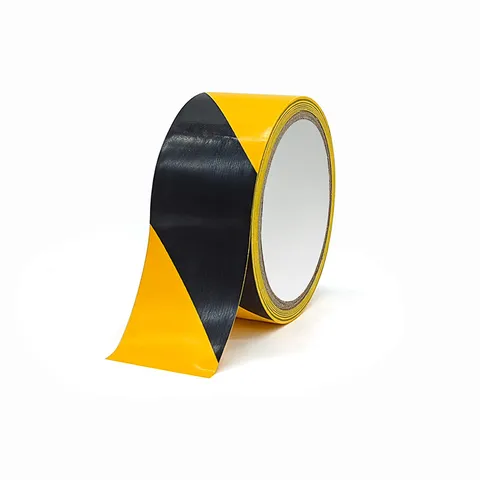 PVC Warning Tape Black And Yellow Zebra Striped Safety Floor Marking Waterproof Adhesive Tape For Hazard Warning