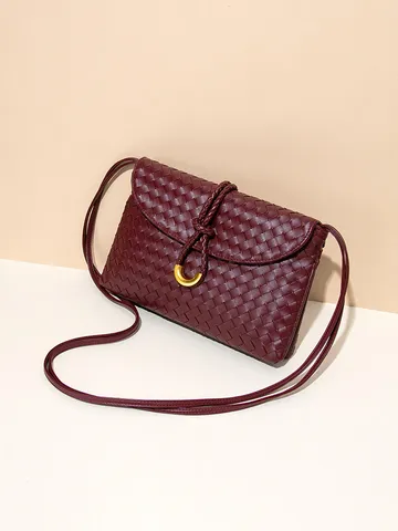 Urban Minimalistisch PU Leder Geflochten Schultertasche Luxus Messenger Umschlag Clutch Classic Fashion Umhängetasche Für Damen Täglich Party Pendeln