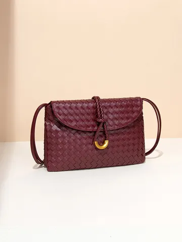 Urban Minimalistisch PU Leder Geflochten Schultertasche Luxus Messenger Umschlag Clutch Classic Fashion Umhängetasche Für Damen Täglich Party Pendeln