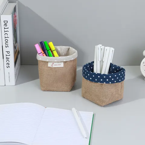 Cotton Linen Wall Hanging Storage Bag Multi Purpose Fabric Storage Pouch Over Door Organizer For Bedroom Dormitory