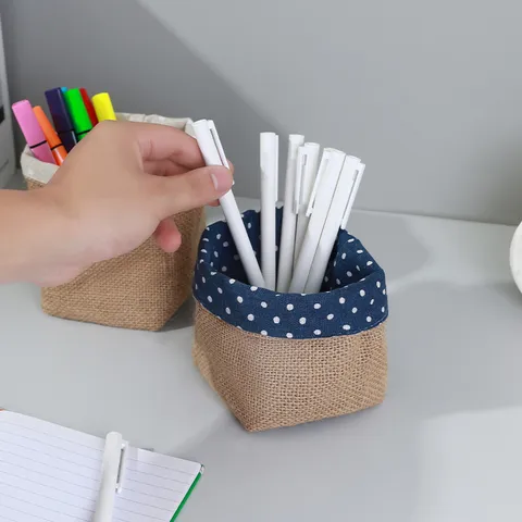 Cotton Linen Wall Hanging Storage Bag Multi Purpose Fabric Storage Pouch Over Door Organizer For Bedroom Dormitory