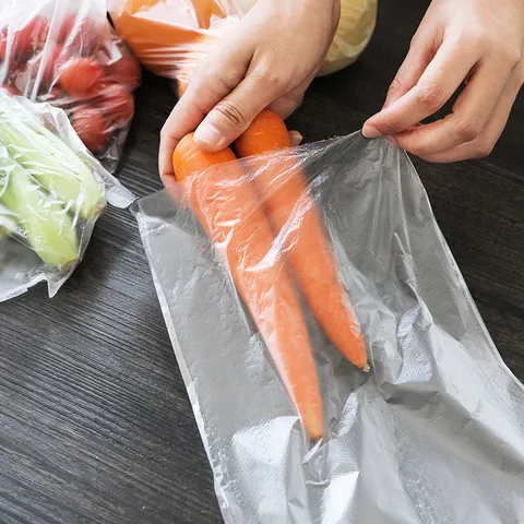Disposable Food Storage Bags Transparent Thickened Tear-off Roll Type Kitchen Refrigerator Fresh Keeping Plastic Bags