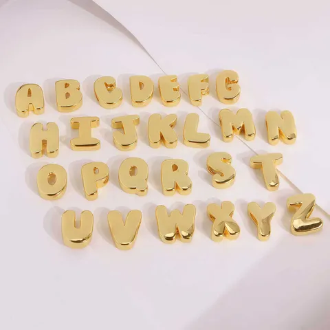 Colgantes de Letras de Cobre Paquete de Material DIY Accesorios de Metal Lisos Collar Manualidades Hechas a Mano Suministros para Hacer Joyas