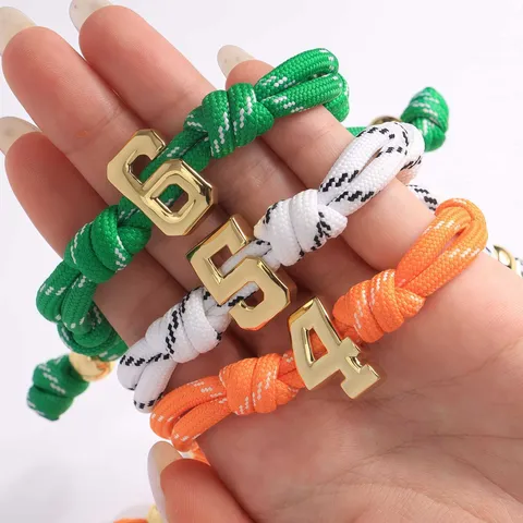 Copper Braided Cord Number Pendant Bracelet 3D Bubble Geometric Charm Bracelet Fashion Jewelry Gift For Unisex