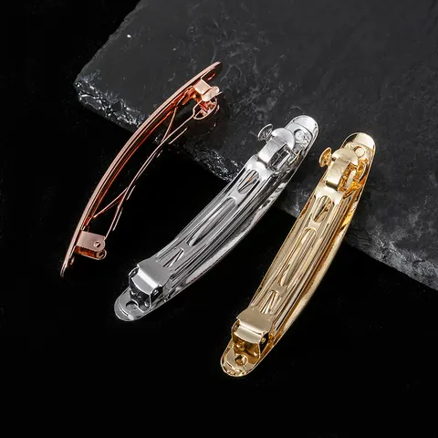 Minimalist Irregular Brushed Metal Hair Clip For Women Alloy French Spring Clip Hairpin Gold Silver Rose Gold Accessories