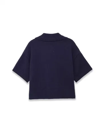 Donna Casual Collo POLO Manica Lunga Maglieria Larga Blocco di Colore Maglione Pullover Elegante Moda Quotidiana Abbigliamento Invernale