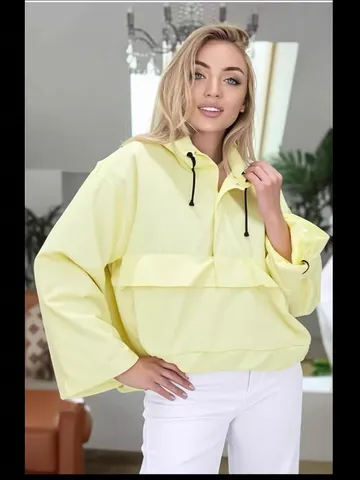 Women's Casual Outdoor Waterproof Windproof Hooded Jacket Fall Loose Fit Long Sleeve Half Zip Anorak Coat