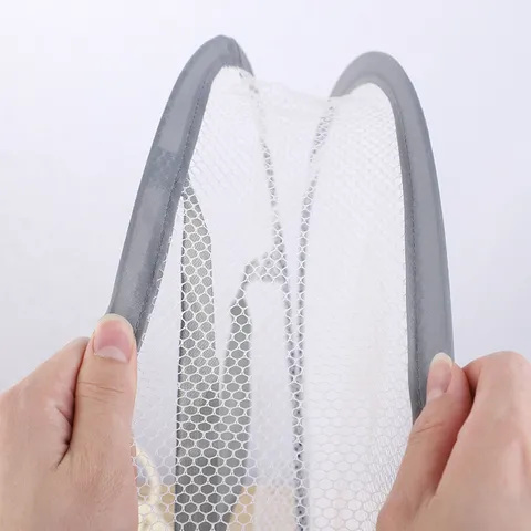 Filet de Séchage de Vêtements en Polyester Pliable Panier Suspendu à Double Couche en Maille pour Chaussettes Lingerie