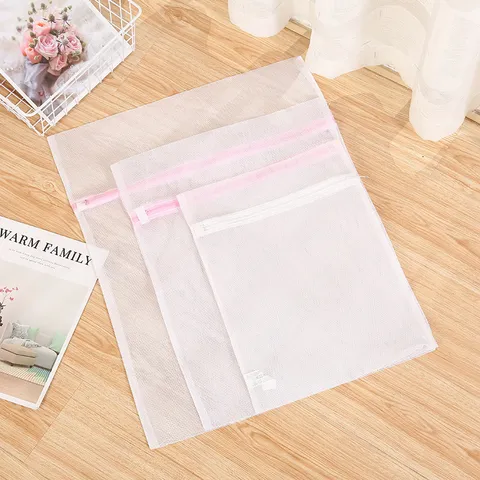 Sac à Linge en Polyester Filet Fin Grossier Imprimé Machine à Laver Pochette de Protection Pour Rangement Maison