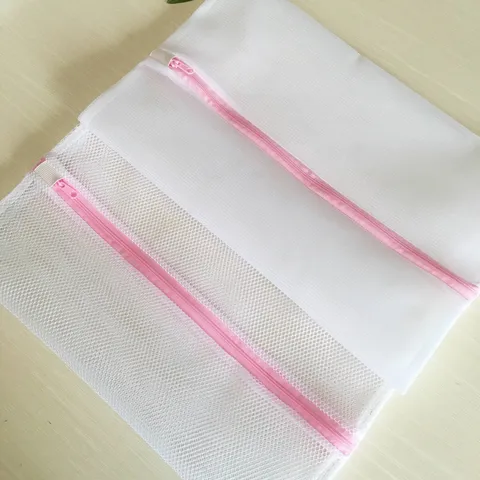 Ensemble de Sacs à Linge en Maille Épaissie en Polyester avec Fermeture Éclair pour Sous-Vêtements Soutien-Gorge Lingerie