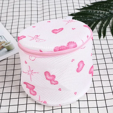 Sandwich Mesh Cylindrical Laundry Bag For Bra Underwear Anti Deformation Washing Machine Protective Laundry Pouch