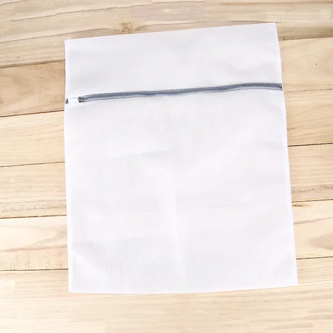 Thickened Mesh Laundry Bag Set Gray Zipper Wash Bags For Clothes Protection And Home Storage Solution