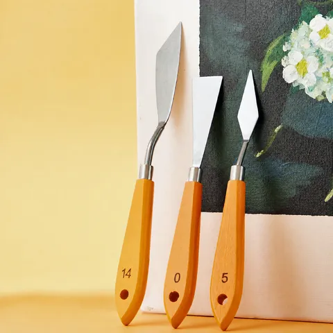 Stainless Steel Palette Knife Art Painting Spatula With Wooden Handle For Oil Acrylic Watercolor Painting Artist
