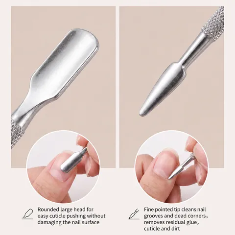 Edelstahl Nagelhautschieber Doppelseitiger Nagelpusher Maniküre Totes Hautentferner Nagelreiniger Professionelles Nagelkunstwerkzeug