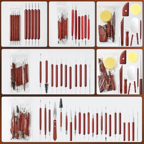 Holzgriff Töpferei Ton Modellierwerkzeuge Set Keramik Schnitzen Formen Bastelset Für DIY Kunst Modellieren