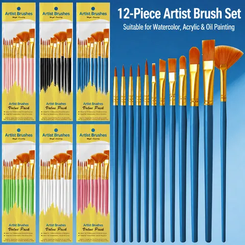 Professionelle Nylon-Pinsel-Kollektion Gouache Aquarell Acryl Ölmalerei Pinsel Studenten Kunst Zeichenstifte