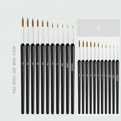 Professionelles Pinselset für Detailmalerei mit Kunststoffgriffen Feine Spitze Acryl Aquarell Nagelkunst Pinsel Kunstbedarf