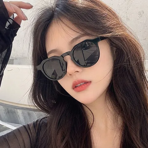 Trendsettend Japanse Stijl Rond Frame Zonnebril Vintage UV400 Zonnescherming Bril Voor Reizen Buiten Feest Unisex PC Brillen