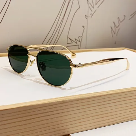 Vintage Metall Doppelsteg Aviator Sonnenbrille Für Damen Herren Mode Polycarbonat Gläser Sonnenschutz Klassische Brille