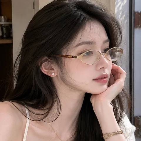 Retro Ovaal Metalen Montuur PC Lens Zonnebril Voor Dames Mode UV400 Zonbescherming Bril Luxe Trendy Eyewear