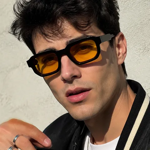 Trendige Polycarbonat Quadratische Sonnenbrille Breite Bügel UV400 Sonnenschutz Mode Brillen Für Herren Damen Lässig Outdoor Urlaub