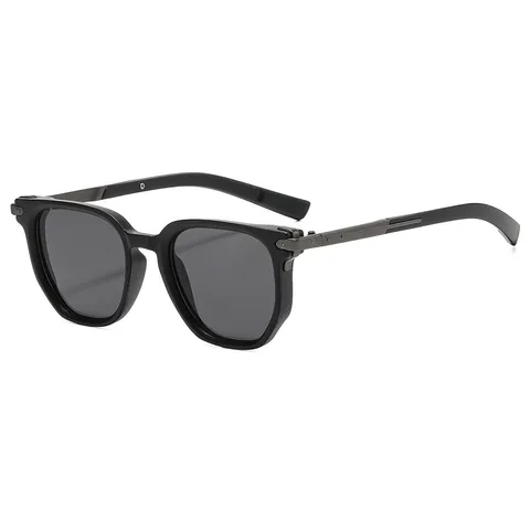 Mode Quadratische Sonnenbrille Für Damen Herren Metallbesatz PC Rahmen UV400 Schutz Outdoor Fahren Retro Brille