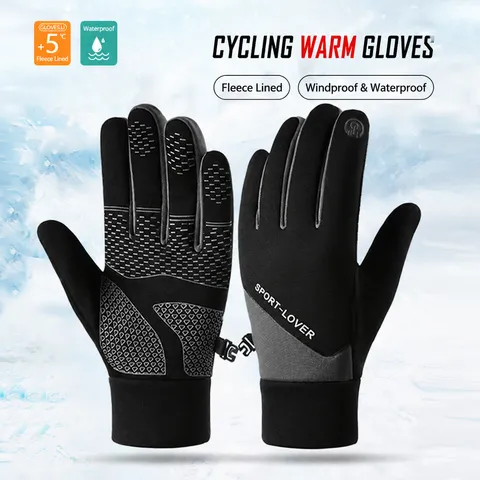 Unisex Winter Thermal Gloves Windproof Waterproof Touch Screen Cold Weather Sports Gloves For Cycling Hiking Running Outdoor