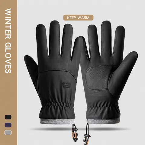 Men Waterproof Thermal Touch Screen Gloves Winter Warm Windproof Cycling Gloves Outdoor Commuting Sport Gloves