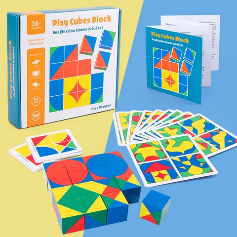 Kids Educational Cube Space Thinking Building Blocks Logic Training Puzzle Wooden Toy