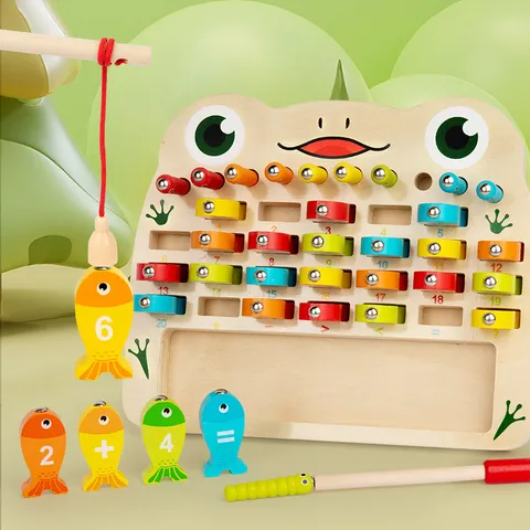 Wooden Magnetic Fishing And Bug Catching Game Alphabet And Number Spelling Learning Educational Toddler Toy