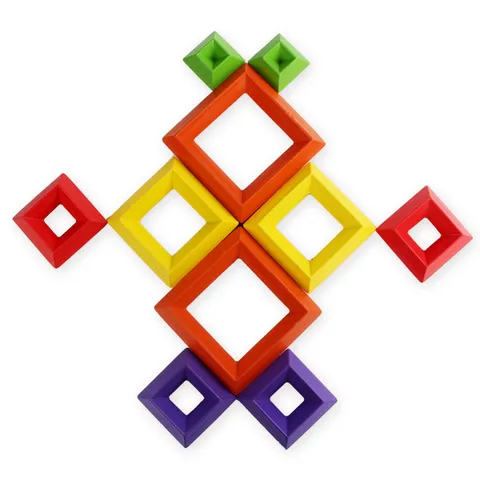 Enfants Pyramide De Sagesse En Bois Blocs De Construction Casse-Tête Jouet Éducatif