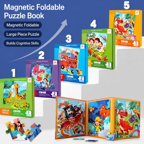Kinder Magnetisches Puzzle Buch Stil Frühe Bildung Gehirn Teaser Spielzeug Kleinkind Lernen Puzzle Geschenkbox
