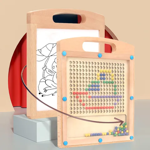 Wooden Magnetic Pen Control Training Drawing Board Kids Educational Montessori Toy Double Sided Maze Puzzle Writing Board