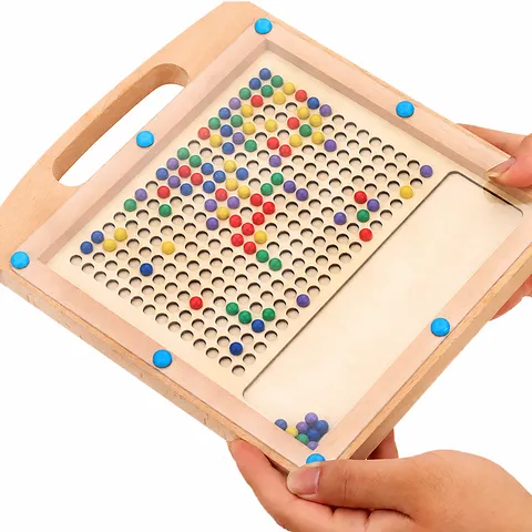 Wooden Magnetic Pen Control Training Drawing Board Kids Educational Montessori Toy Double Sided Maze Puzzle Writing Board