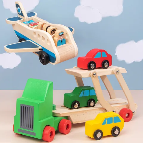 Paidia Xylo Metafora Prosomoiosi Diploforeto Aftokinito Kai Aeroplano Montelo Ekpaideftiko Paichnidi Set Nipio Proori Ekpaidefsi Paichnidi