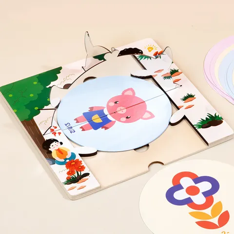 Houten Spiegel Puzzel Educatief Speelgoed Geometrisch Ruimtelijk Denken Logica Training Spel