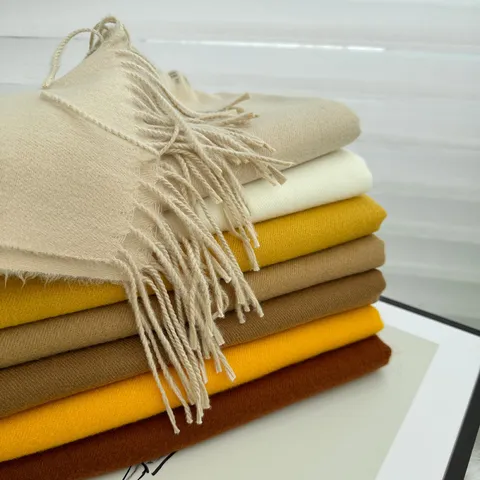 Women Winter Solid Color Imitation Cashmere Scarf Tassel Long Warm Shawl Soft Fashion Daily Neck Scarf Wrap