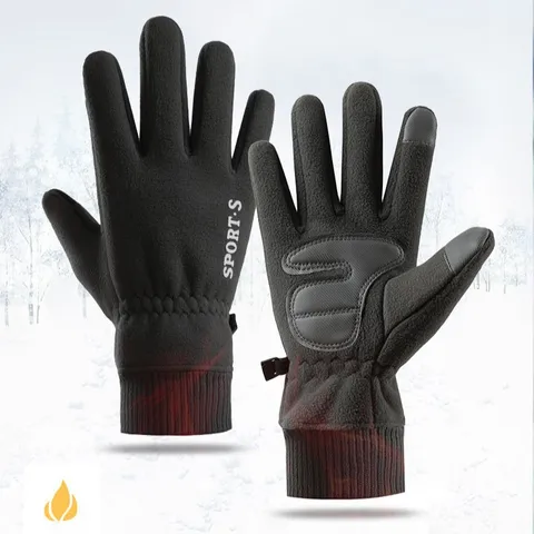 Warm Winter Fleece Gloves Touch Screen Windproof Anti-Slip Thermal Gloves For Cycling Driving Men And Women