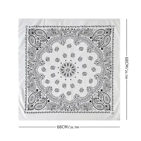 Women Fashion Paisley Floral Print Cotton Square Scarf Versatile Headband Shawl And Daily Neck Scarf