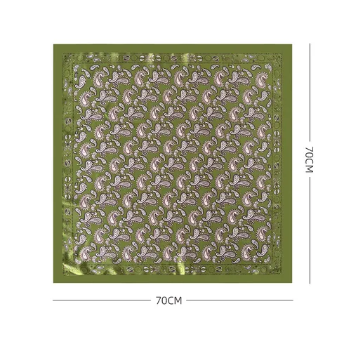 Women Paisley Print Satin Square Scarf Vintage Boho Neck Scarf Hair Bandana For Daily Wear Fashion Accessories