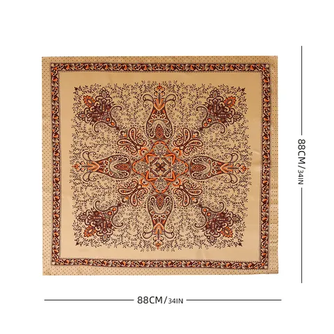 Women's Vintage Paisley Floral Square Scarf Satin Lightweight Head Scarf Neck Scarf Shawl For Summer Daily