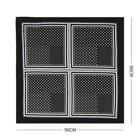 Dames Polka Dot Bedrukt Satijn Vierkante Sjaal Zijdegevoel Haarsjaal Elegante Neksjaal Sjaal Hoofddoek Bandana
