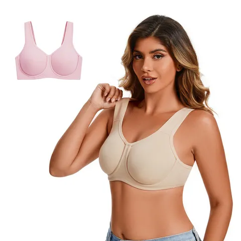 Damen High Impact Sport BH Übergröße Push Up Nahtlos Yoga Weste Atmungsaktiv Stoßfest Mit Bügel Fitness Top Zum Laufen Fitnessstudio
