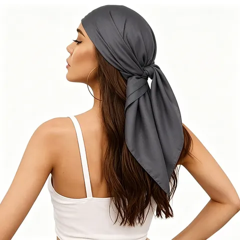 Solid Color Cotton Linen Pleated Square Scarf Women Sun Protection Headscarf Fashion Casual Neck Scarf Shawl