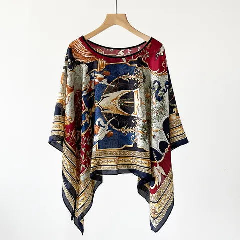 Women Fashion Printed Scarf Vintage Polyester Sun Protection Shawl Beach Vacation Daily Wear Head Scarf Neck Scarf