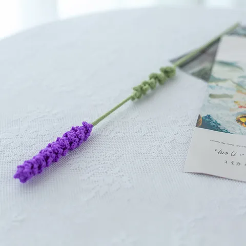 Handgemaakte Gebreide Lavendel Bloemenboeket Gehaakt Kunstbloemen Landelijk Stijl Huisdecoratie Tafeldecoratie