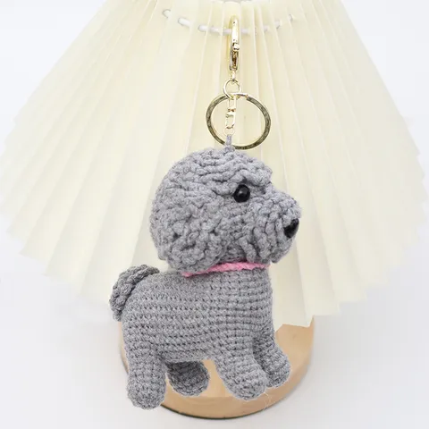 Handgemaakte Gehaakte Puppy Sleutelhanger Schattige Wol Dier Pop Tas Hangend Ornament