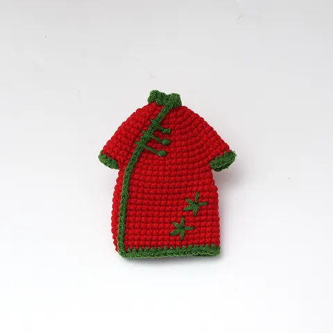 Handmade Crochet Miniature Cheongsam Doll Clothes Cute Chinese Style Knitted Outfit For Doll Accessories