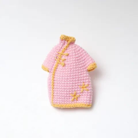 Handmade Crochet Miniature Cheongsam Doll Clothes Cute Chinese Style Knitted Outfit For Doll Accessories