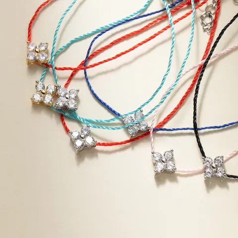 925 Sterlingsilber Klee Armband Süß Strass Kordelkette Verstellbar Mode Handschmuck Für Damen Geschenk